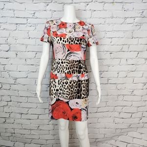 Moschino Cheap and Chic Floral and Leopard Shift Dress